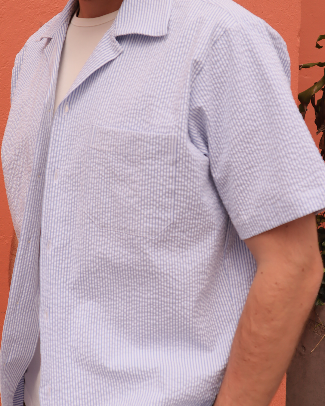 Camisa Cubana Líneas Azul