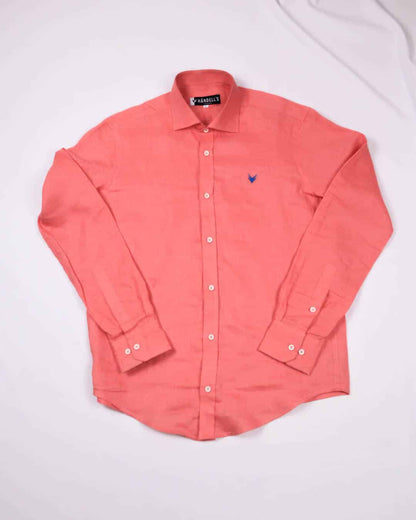 Camisa Lino Salmon Cuello Neru