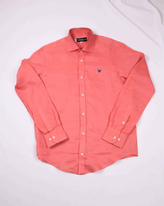 Camisa Lino Salmon Cuello Frances