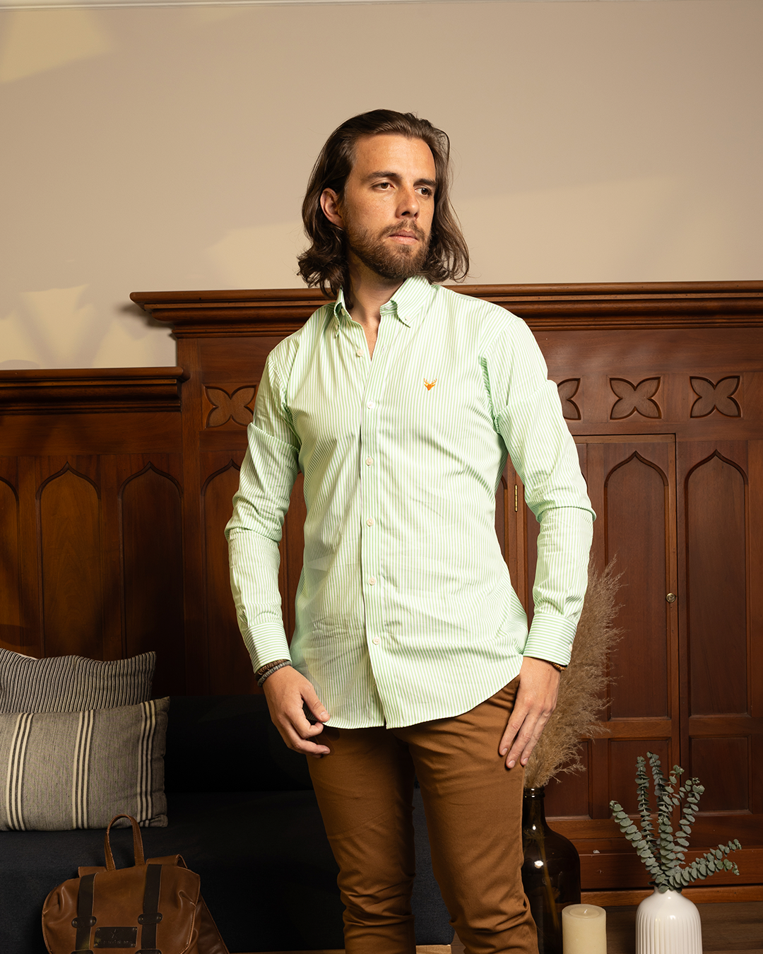 Camisa Líneas Verde