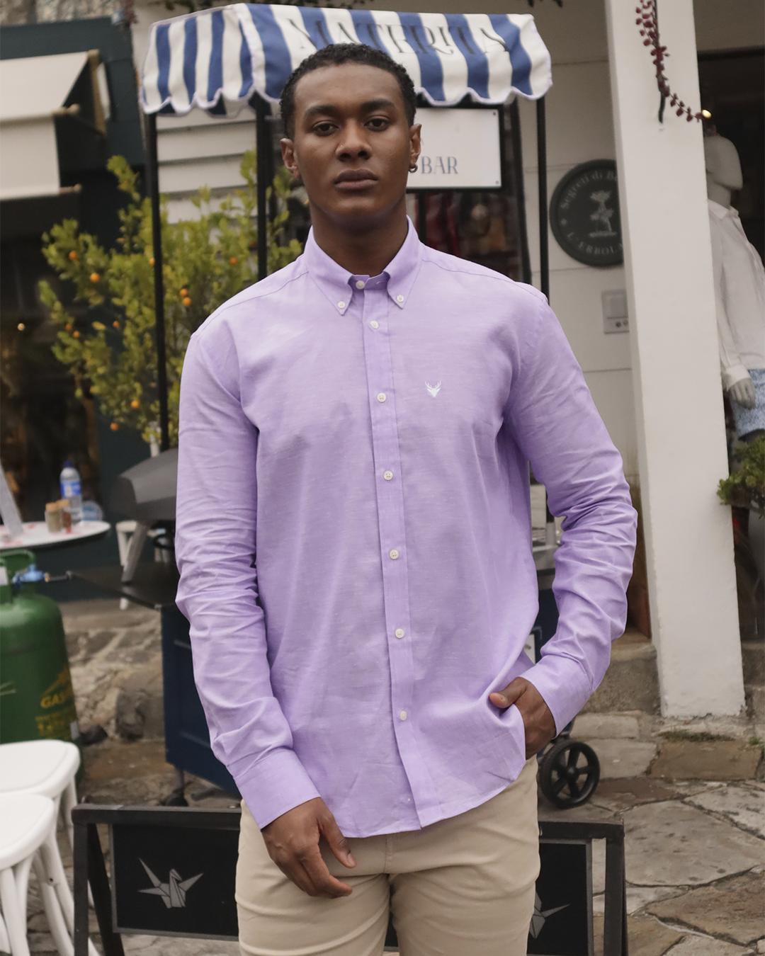 Camisa Lila Cuello Botton Down