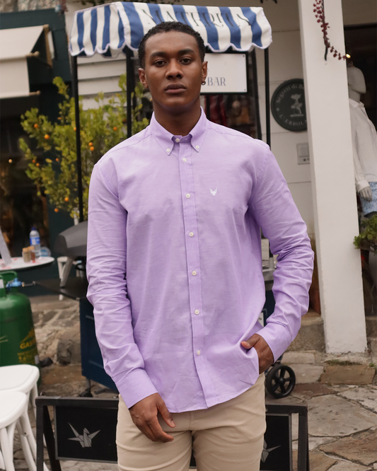 Camisa Lila Cuello Botton Down
