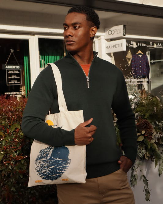 Saco Half Zip Verde Oscuro