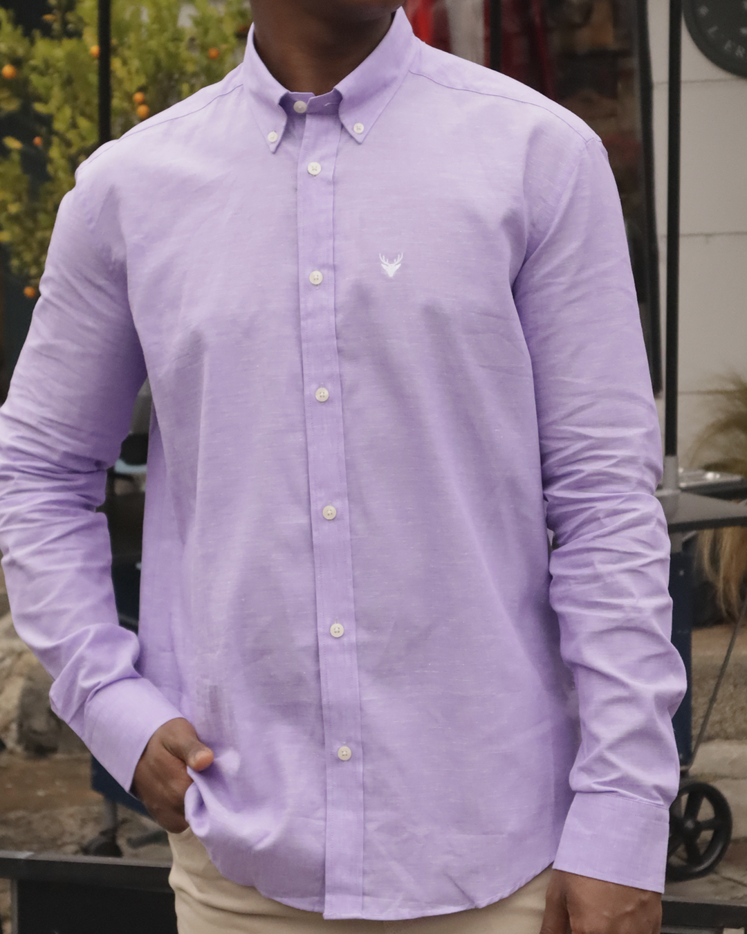 Camisa Lila Cuello Botton Down