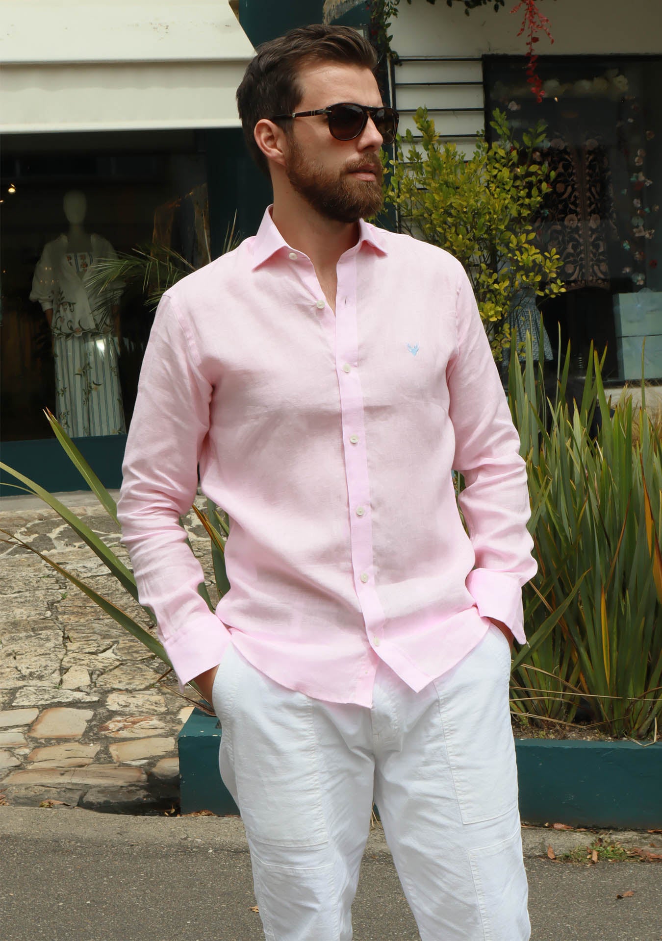 Camisa Lino Rosada CF