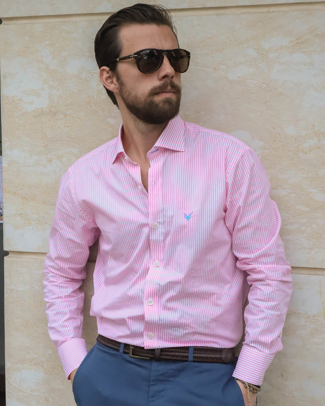 Camisa Líneas Rosada CF