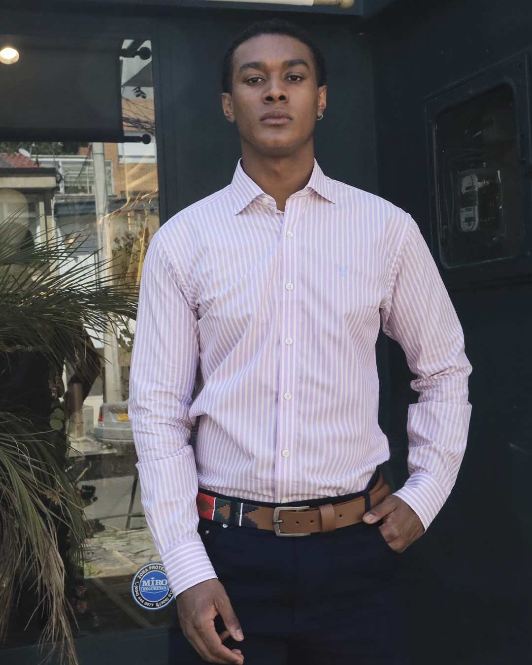 Camisa Líneas Lila