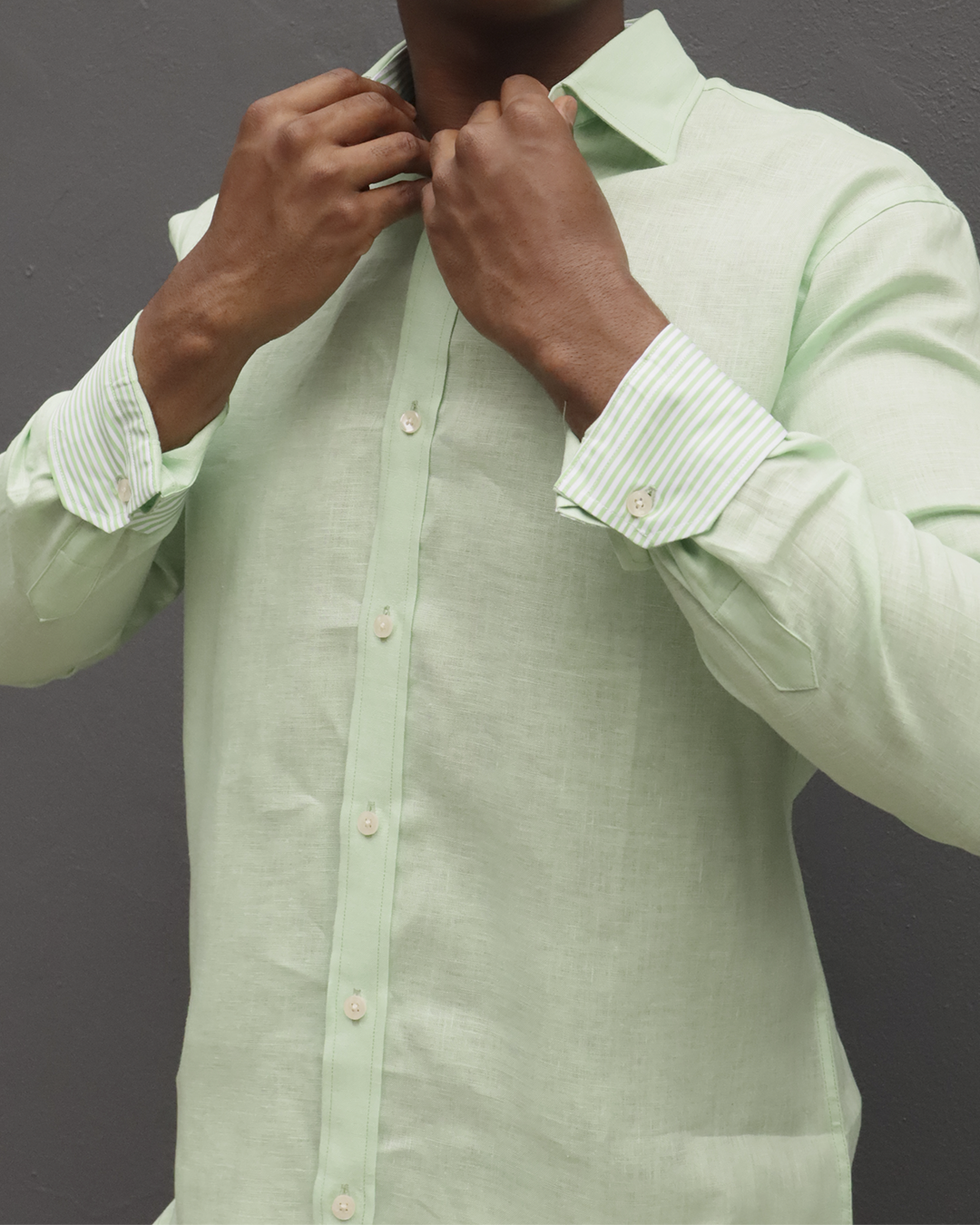 Camisa Lino Verde Menta