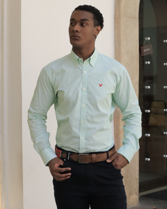 Camisa Líneas Verde