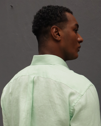 Camisa Lino Verde Menta