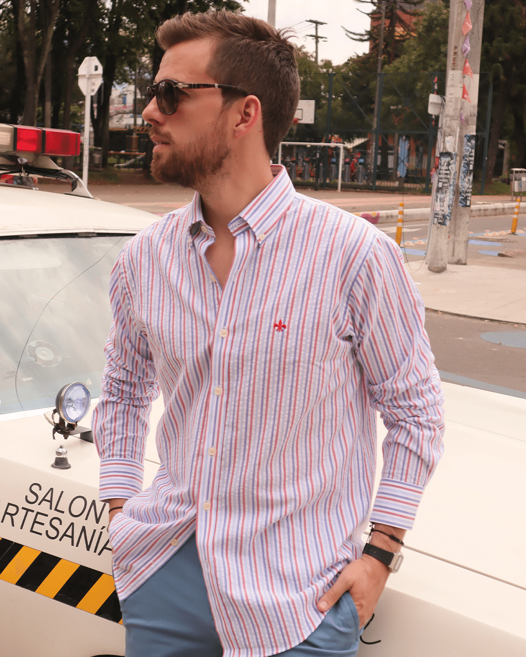 Camisa De Línea Seersucket