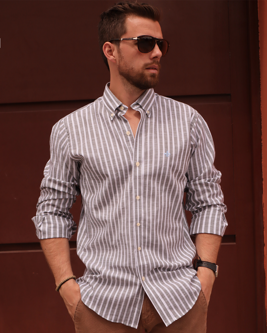 Camisa  De Líneas Verde Militar